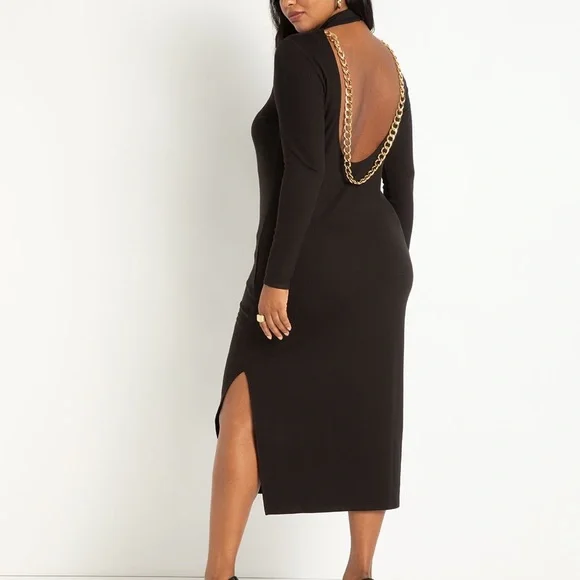 Chain Detail Dress With Open Low Back - Picture 3 of 3